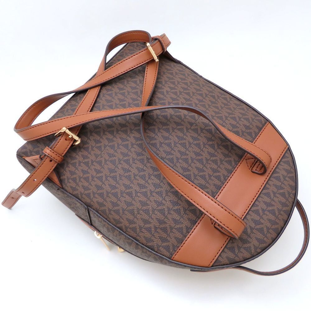 Michael Kors Backpack, Coated Canvas and Leather, Brown, Women's, 352702 - Picture 3 of 9